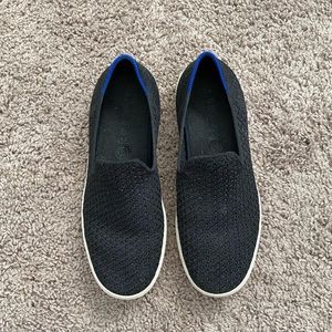 Rothy’s slip on sneakers, black, size 8